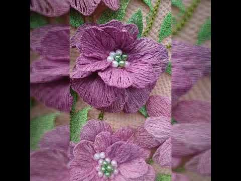 Видео: Фантазийный цветок крючком в авторской картине