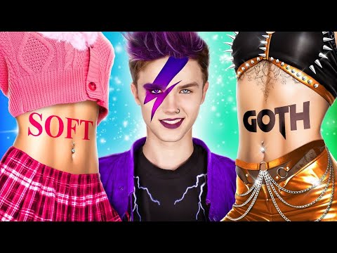 Видео: Экстремальное Перевоплощение от Soft Girl до Rock Girl Ради Краша! Хорошая Девушка vs Плохой Парень