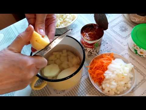 Видео: Щи из кильки в томатном соусе.