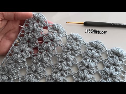 Видео: Легкие и быстрые схемы вязания крючком прямоугольной шали для начинающих / Схема шали с пышным швом