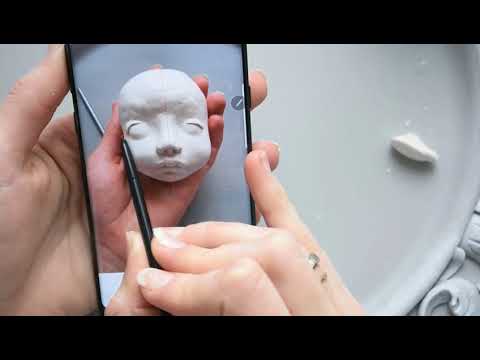 Видео: Лепим голову кукле. Самозатвердевающий пластик. Будуарная кукла