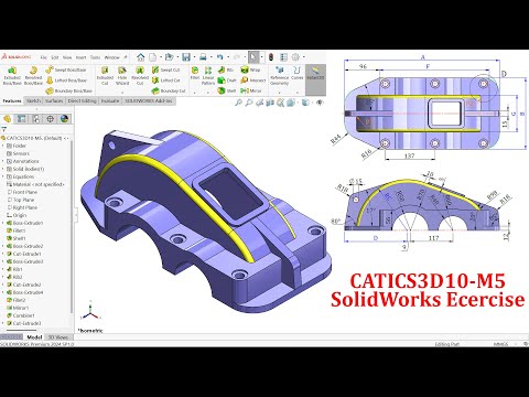 Видео: SolidWorks Упражнение CATICS3D10-M5