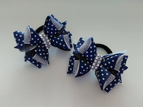 Видео: Бантики из лент 2,5 см  МК Канзаши /  Ribbon bows 2.5 cm MK Kanzashi