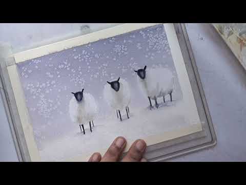 Видео: ПРОСТОЙ ХАК! Урок по рисованию акварельных овец для начинающих | Идеи для праздничных открыток