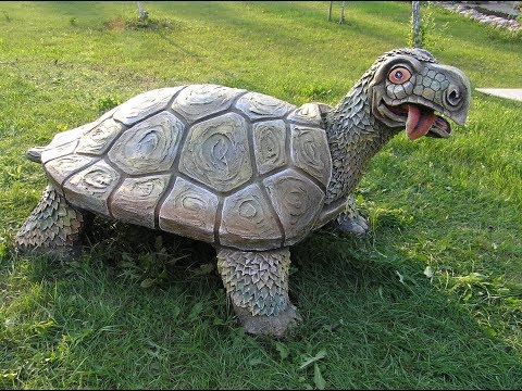 Видео: как сделать скульптуру   черепахи арт  бетона  мастер  класс.