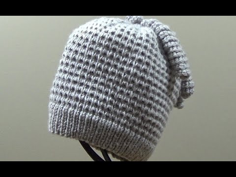 Видео: ШАПКА для девочки узором с протяжками спицами