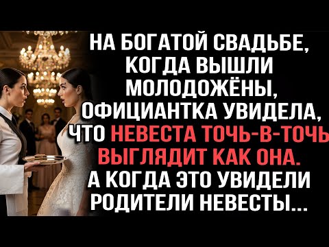 Видео: На богатой свадьбе, когда вышли молодожёны, официантка увидела, что невеста точь-в-точь как она