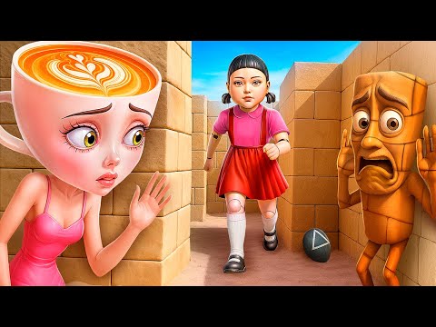 Видео: Баллерина Капучина vs Кукла из Игры в Кальмара! Экстремальные Прятки В Коробках!
