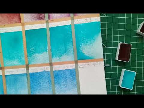 Видео: Обзор-сравнение красок от Daniel Smith (Undersea Green, Cascade Green)