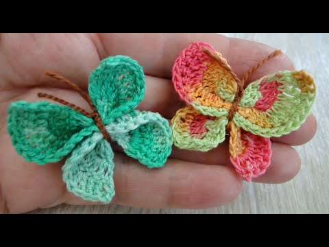 Видео: 🦋 БАБОЧКА вязание крючком BUTTERFLY  Crochet Tutorial