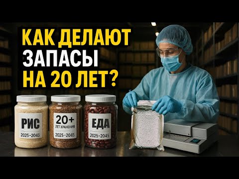 Видео: Как делают запасы еды на 20 лет? Производство стратегических наборов.