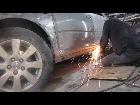 Видео: Toyota Camry acv30 удар в дверь, гнилой порог, ремонт крыла и покраска бока