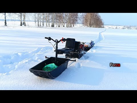 Видео: Мотобуксировщик Форза 6,5-чахлая собака,но с задачей справляется!/Едем в глухую деревню.
