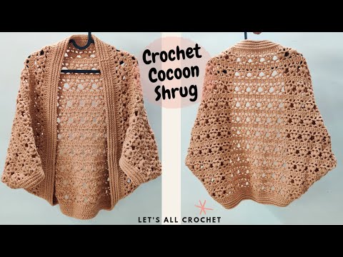 Видео: Вязаный крючком кардиган-кокон в виде тыквенного пирога | Простой урок по вязанию кардигана-кокон...