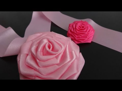 Видео: Роза из цельной ленты.Мастер-класс./Ribbon Rose/