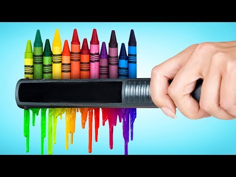 Видео: Цветные поделки для декора комнаты и хитрости с восковыми мелками