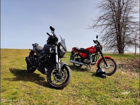 Видео: Весенние покатушки. Jawa350/638 и Bajaj Dominar D400