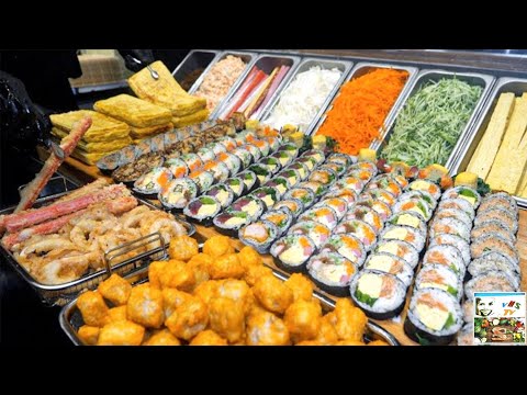 Видео: Корейская УЛИЧНАЯ Еда - Японский Король КИМБАП, Гигантский СУШИ-РОЛЛ...