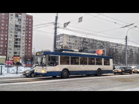Видео: Троллейбус, маршрут №36 ТролЗа-5275.03 "Оптима" б.1223 (20.12.2021) Санкт-Петербург