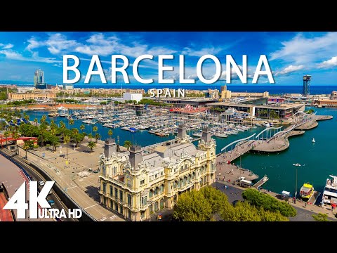 Видео: FLYING OVER BARCELONA (4K UHD) - Расслабляющая музыка и красивые видеоролики о природе - Видео 4K HD