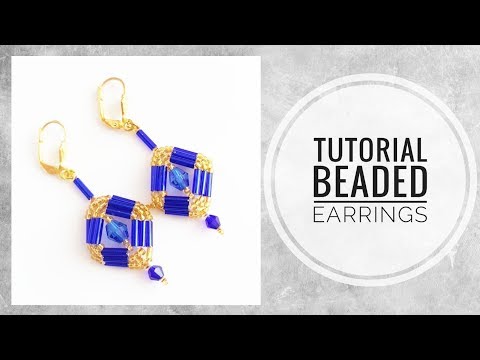 Видео: #МК -  Серьги из бисера с применением стекляруса | Bead earrings using bugle beads