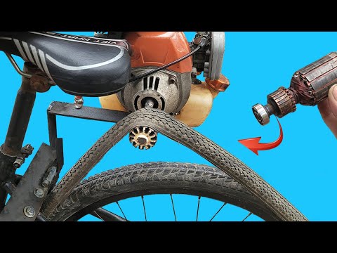 Видео: Фермер прикрепил газонокосилку к велосипеду! Превращаем газонокосилку в фрикционный двигатель для ве
