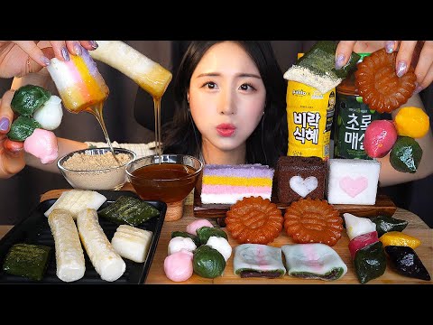 Видео: Корейский традиционный десерт🍡 Рисовый пирог ASMR Мукбанг Mukbang DessertㅣRice Cake
