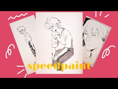 Видео: speedpaint | чернила и перо ✒️ рисую каору