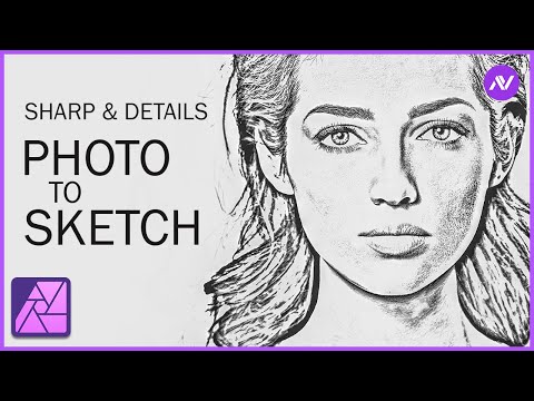 Видео: Реалистичный эффект карандашного рисунка с [Резкостью и деталями] Учебное пособие по Affinity Photo
