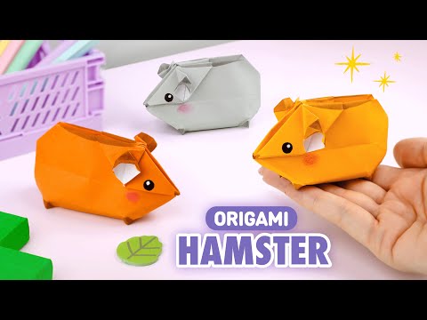 Видео: Оригами 3D Хомяк из бумаги | Origami Paper Hamster