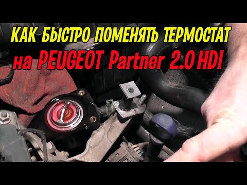 Видео: И снова термостат. Как самому, быстро, поменять термостат на PEUGEOT Partner 2.0 HDI.