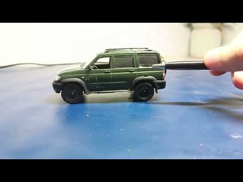 Видео: УАЗ ПАТРИОТ, тëмно-зелëный внедорожник 1/43 ("Deagostiny").