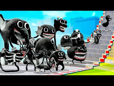 Видео: КАК ДАЛЕКО МУЛЬТЯШНЫЕ МОНСТРЫ САДА БАНБАН СМОГУТ ЗАБРАТЬСЯ ПО СТУПЕНЬКАМ ЛЕСТНИЦЫ В ГАРРИС МОД!