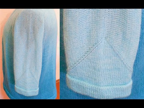 Видео: Как вязать нижнюю часть рукава с регланным расширением  Дополнение к МК Кардигана Ombre Batik