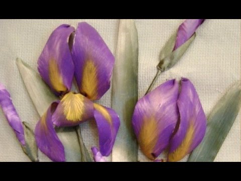 Видео: ИРИСЫ -- вышиваем и тонируем -- ШКОЛА ВЫШИВКИ ЛЕНТАМИ  Татьяны Шелиповой