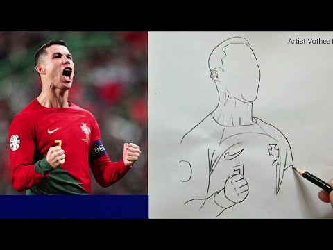 Видео: Легкий рисунок Роналду || Как нарисовать Роналду #рисунок