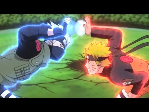 Видео: "Стихия ветра-Расенсюрекен" Наруто создаёт Расенсюрекен /Расенсюрекен против расенгана Какаши