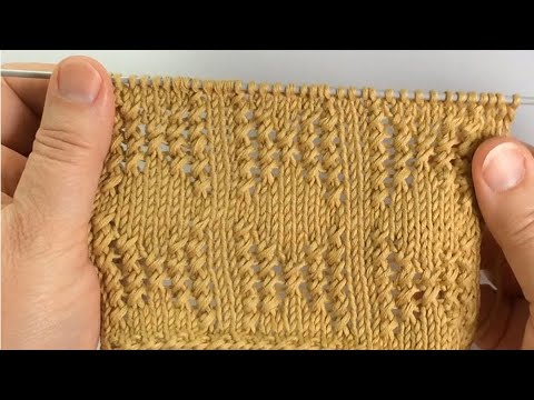 Видео: Узор для пуловера или кардигана /Обвитые петли (букле). Вязание спицами.