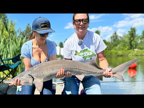 Видео: ЗДІЙСНИЛА МРІЮ МАМИ! Відвезла маму на риболовлю за трофейним осетром! Готуємо шашлик із осетра!