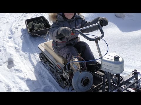 Видео: Снегоход из бензопилы "Дружба". Обзор.