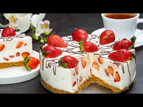 Видео: Фруктово-творожный торт без выпечки! Легкий, безумно вкусный рецепт десерта к чаю!