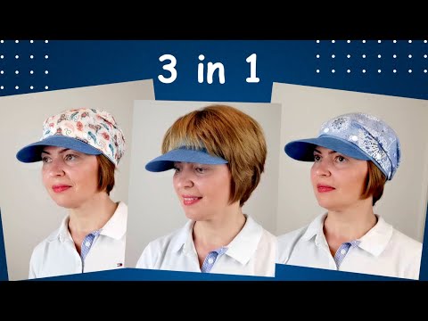 Видео: Козырек (выкройка) со съемными косынками: такого еще не было!