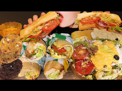 Видео: Саб)АСМР Мукбанг: сэндвич из Сабвея с салатом из тако и печеньем #СалатТако #СабвейМукбанг