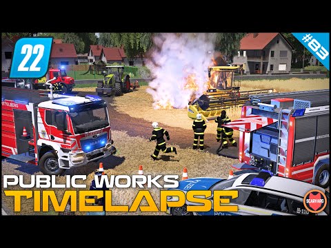 Видео: 🚧 Горит комбайн — экстренная пожарная служба ⭐ FS22 Городские общественные работы: таймлапс