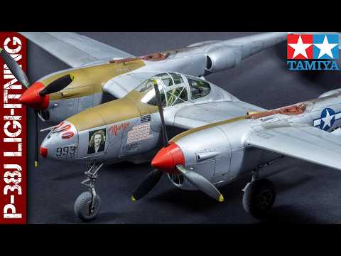 Видео: P38-J Lightning — натуральный металлический оттенок (модель Tamiya в масштабе 1/48)