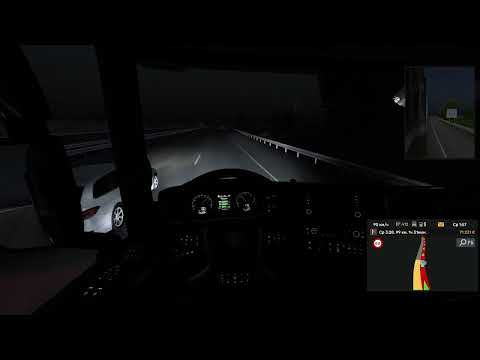 Видео: Макс на грузовике :Прохождение Euro truck Simulator 2 официальная версия ночной drive 6 колёс #4