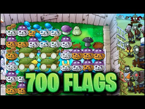 Видео: Plants vs. Zombies Survival Endless - 700 флагов