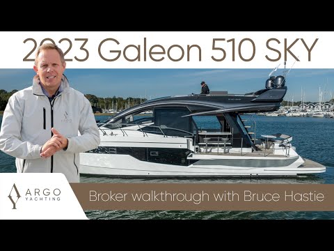 Видео: Galeon 510 Skydeck 2023 года | Новый яхт-тур | Спортивный флайбридж с хардтопом | Доступно в Вели...
