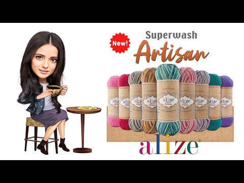 Видео: Носочная пряжа Alize Superwash Artisan брачок в 9004