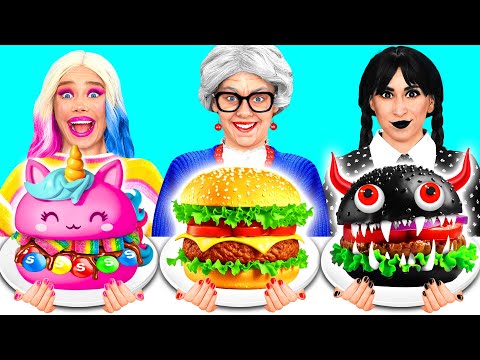 Видео: Кулинарный Челлендж: Уэнсдей МакДональдс против Бабушки от BaRaDa Gold Challenge